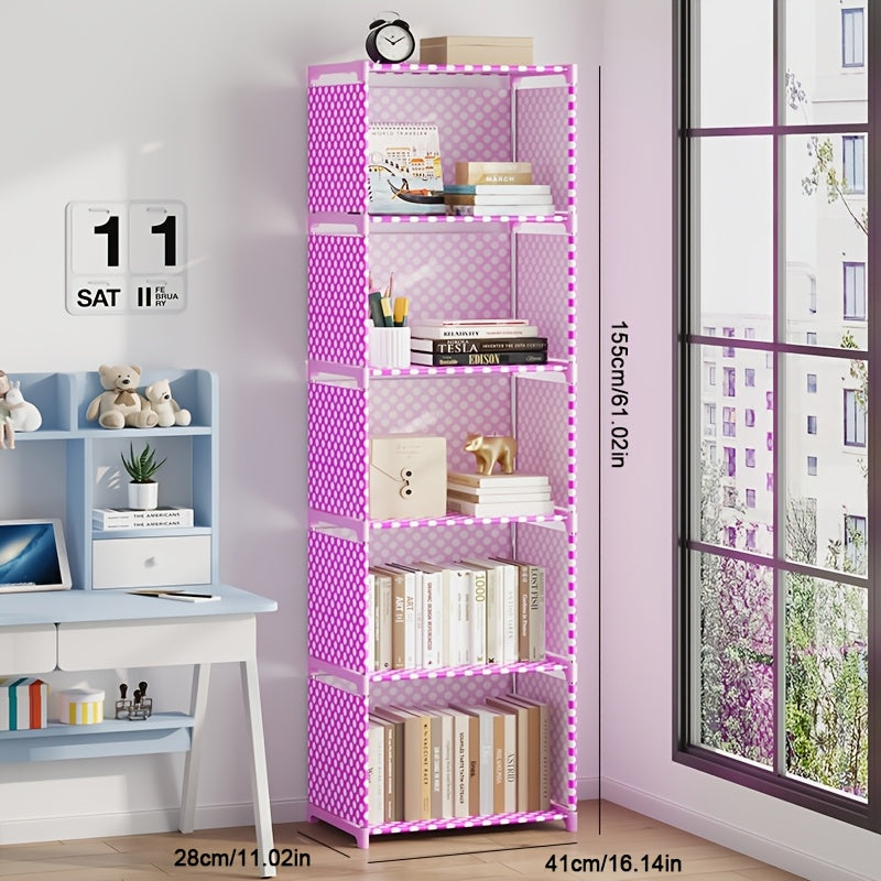 Metal Bookshelf with Multiple Tiers and Easy Assembly in 5 Colors