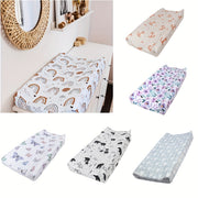 Baby Fitted Sheet with Plush Printed Design for Crib and Diaper Changing Pad