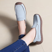 Women's Black Slip-On Loafers Dry Cleanable Flat Shoes Comfort Versatile