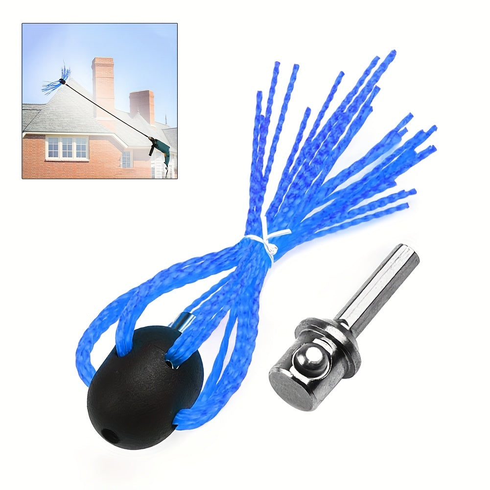 Nylon Chimney Brush with Chrome-Plated Clip Connector for Firewood Stoves and Pellet Cleaning