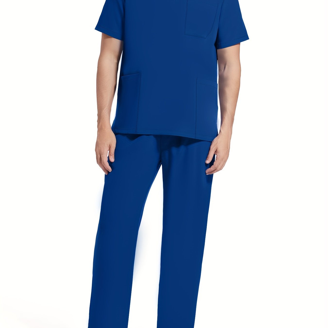 Мужской комплект рабочей одежды с коротким рукавом, эластичным поясом, дышащей тканью и карманами