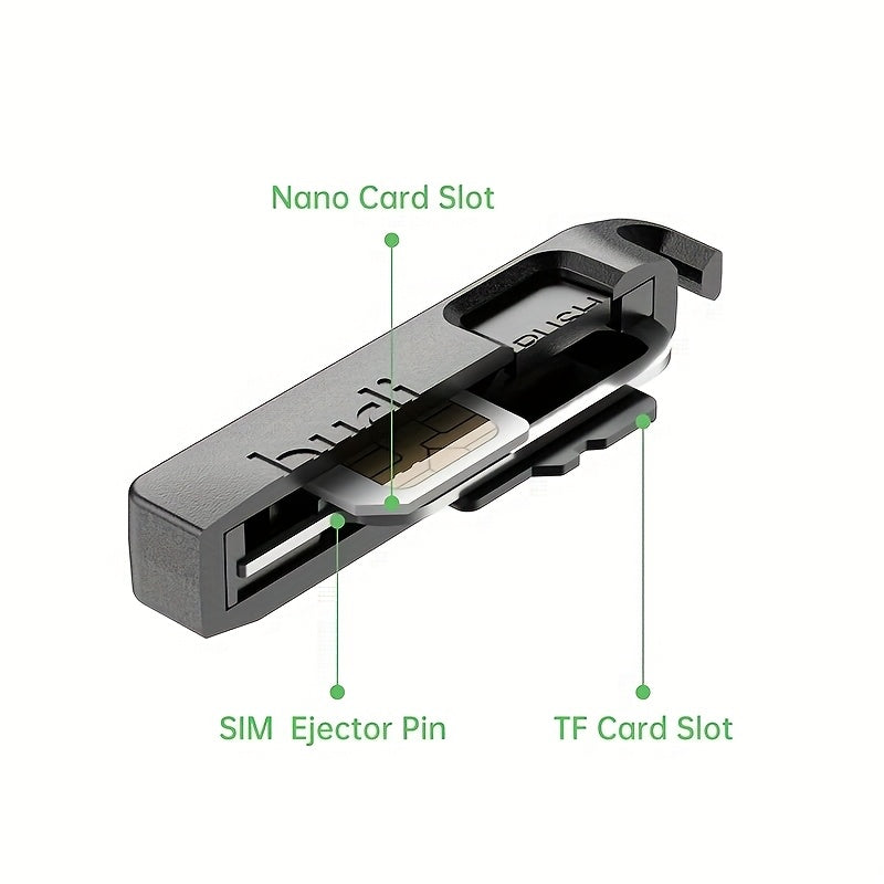 Universal SIM Card Eject Tool with Keychain Portable Phone Card Pin TF Slot Top Pin Durable Plastic