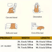 Двустороннее плюшевое одеяло для дома и офиса, всесезонное, тканое из полиэстера, на диван