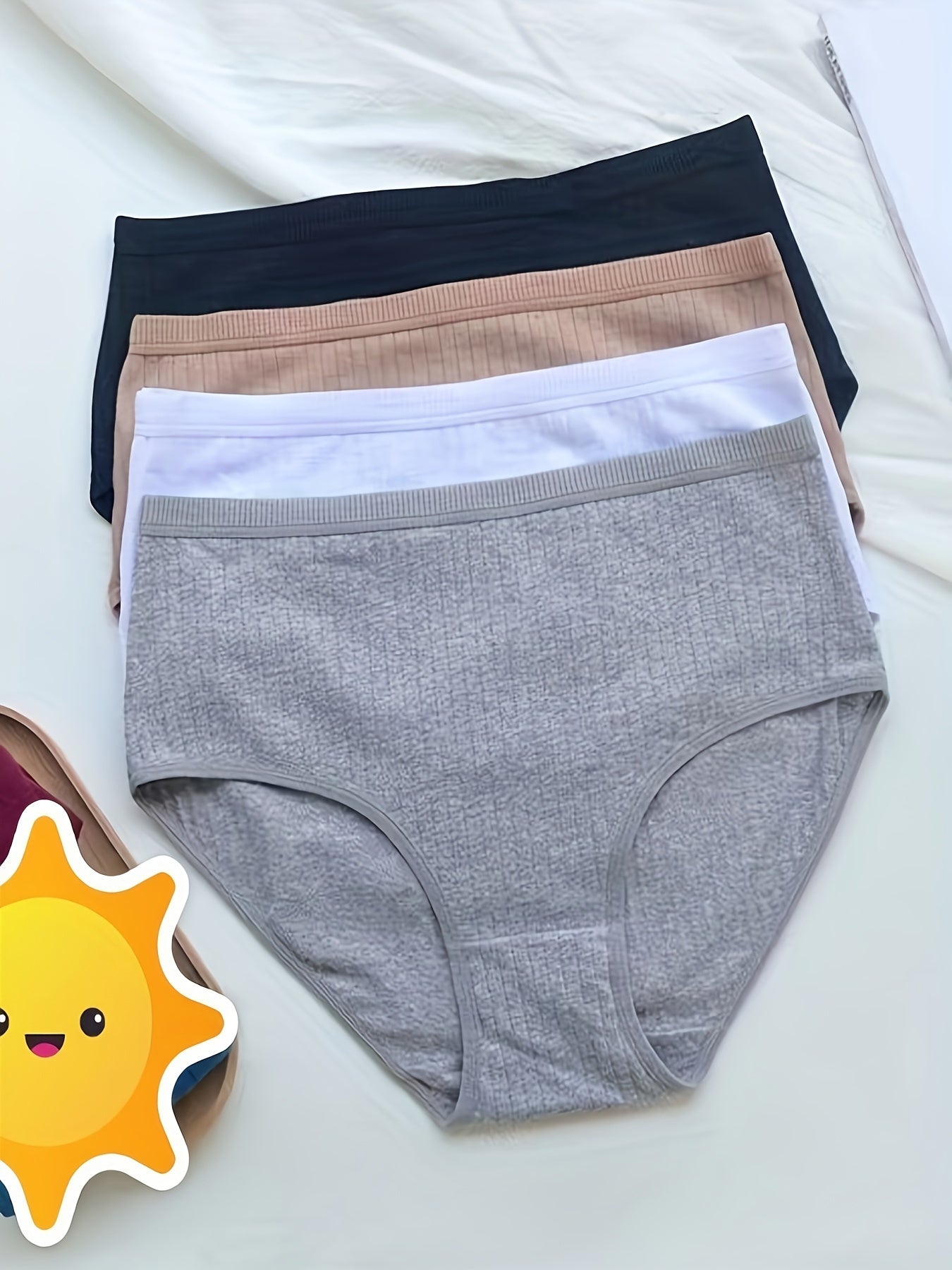 Women's High-Waisted Stretch Briefs Comfortable and Durable Underwear