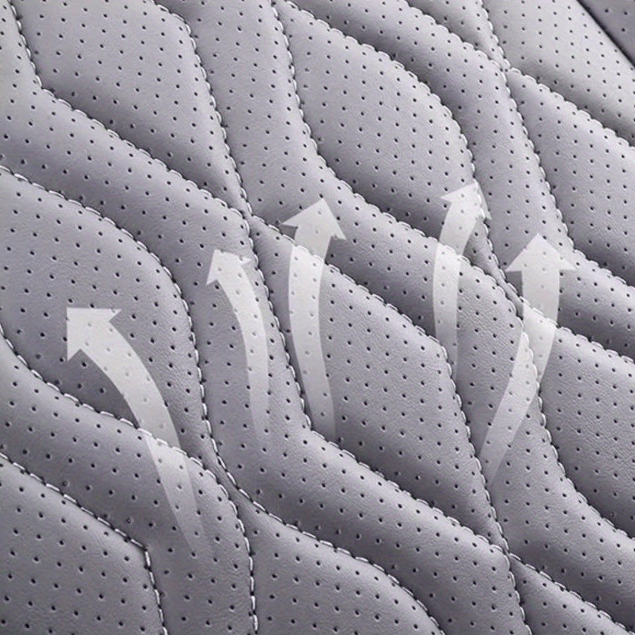 Juego de cojines para asiento de coche azul-gris, funda transpirable para reposacabezas de cobertura completa