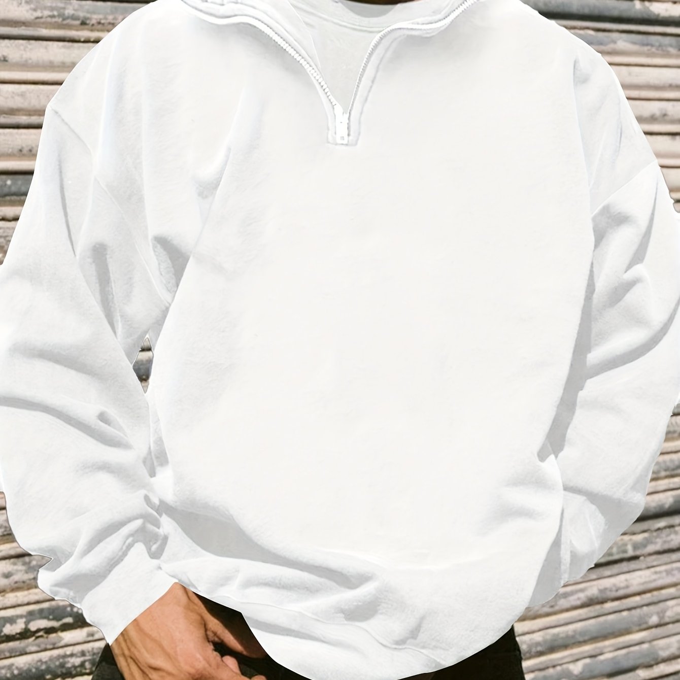 Men's Knitted Polyester Half-Open Cardigan with Long Sleeves and Lapel Collar