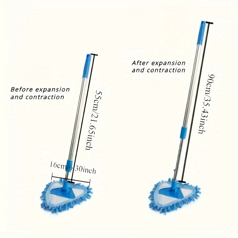 Mini Chenille uchburchak mop devorlarni, shiftlarni, avtomobil plitalarini va pol matolarini tozalash uchun - 3 dan 4 dona gacha to'plam