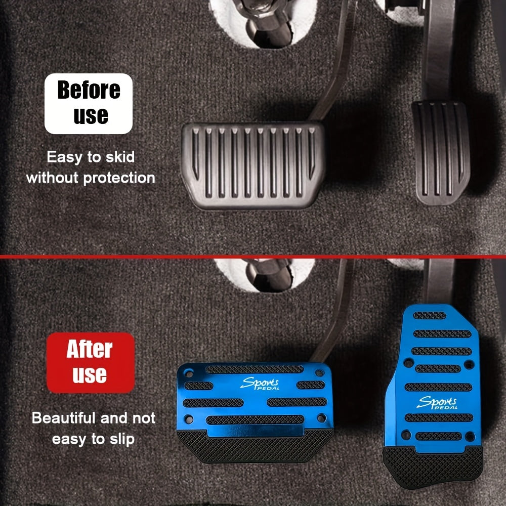 Juego de 2 piezas de pedal de coche de aleación antideslizante para transmisión automática, freno, acelerador y embrague
