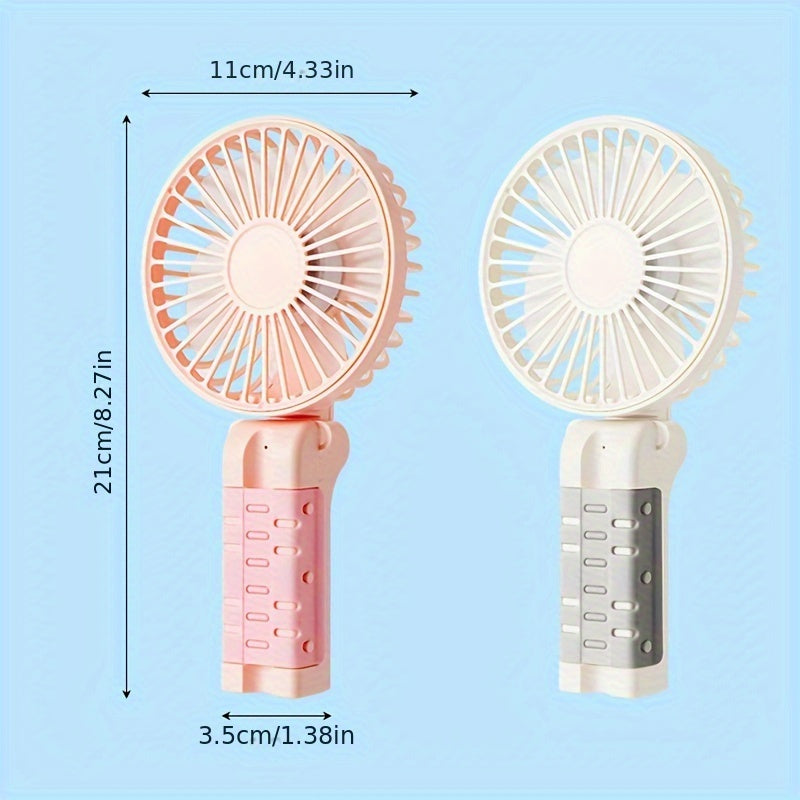 Foldable USB Rechargeable Umbrella Fan with Clip Mini Handheld Desk Fan 1200mAh Battery