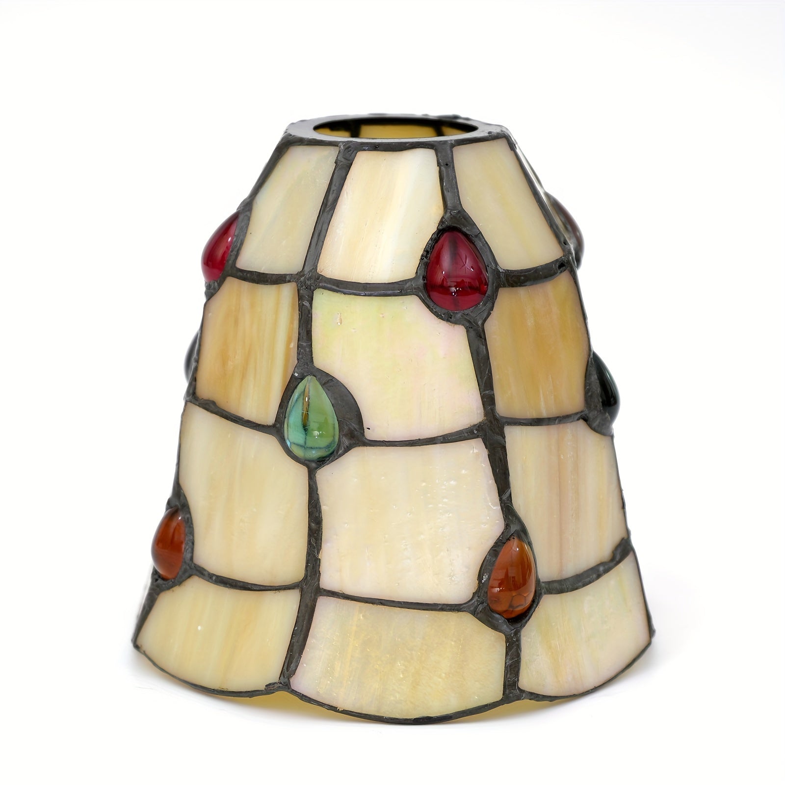 6-Inch Leaf Pattern Handcrafted Stained Glass Lampshade for Pendant and Wall Lighting