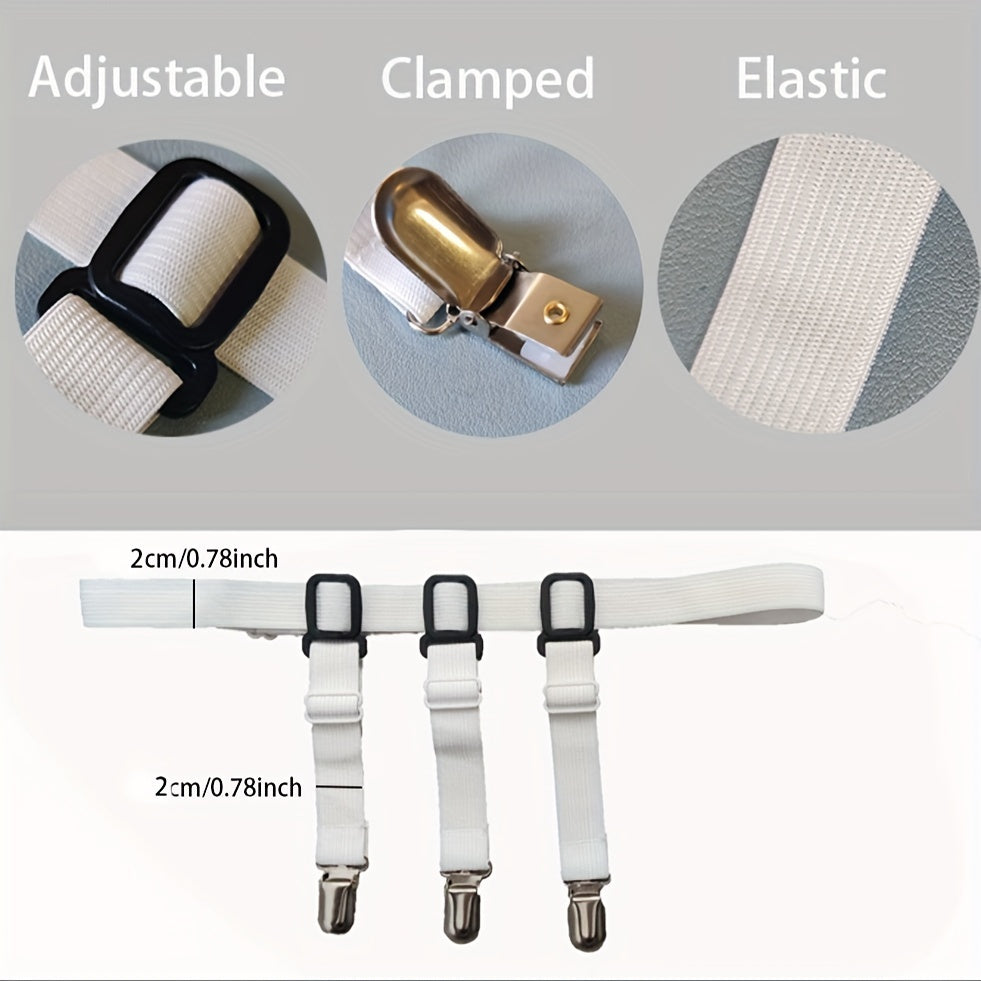 Men's Shirt Stays Nylon Business White Adjustable Shirt Garters for Tucking