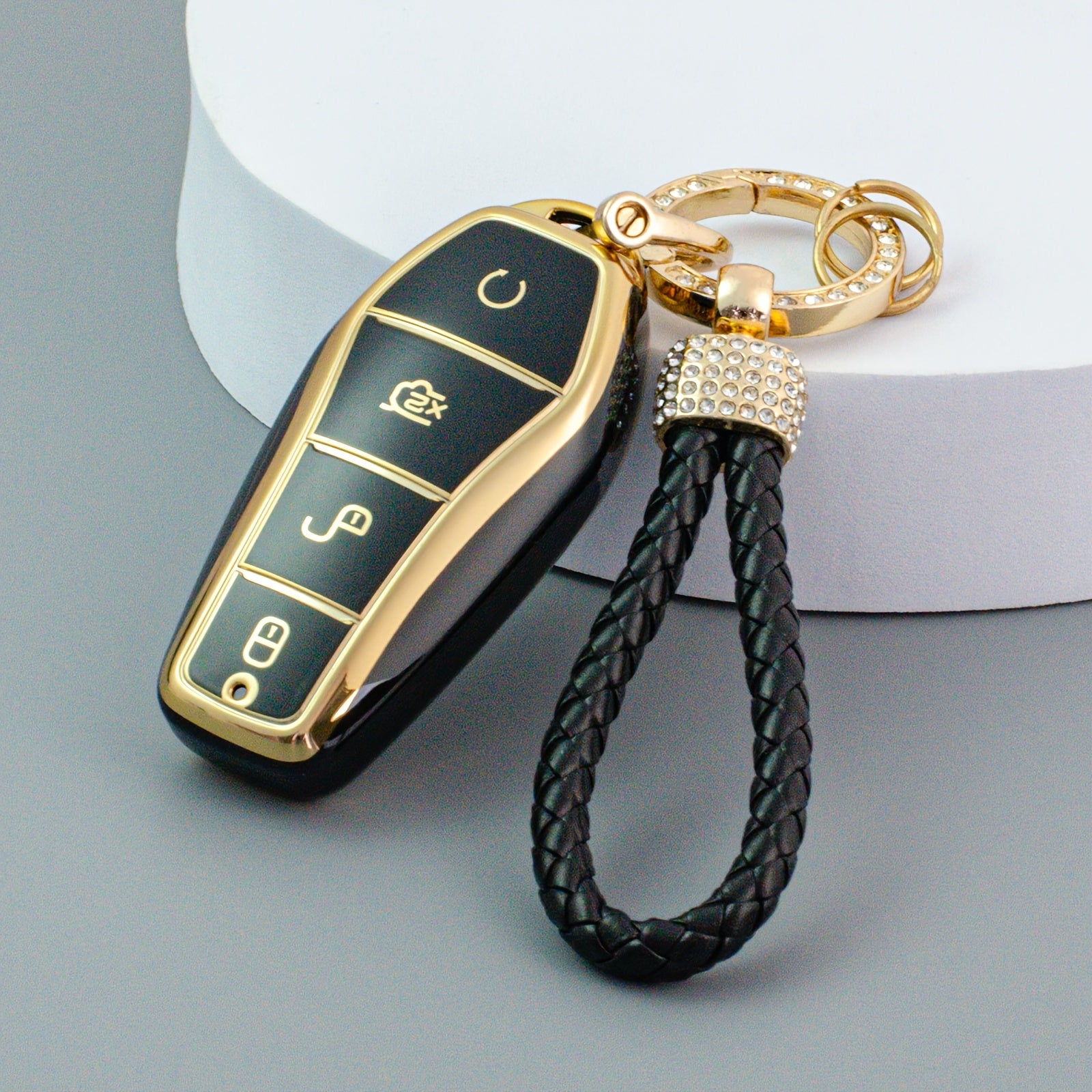 Universal Soft TPU Key Fob Cover Case with Keychain for Electric Vehicles