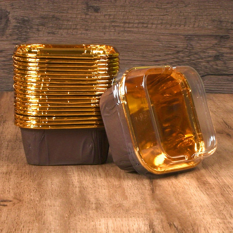 Set of 50 Colorful Foil Cupcake Liners with Lids, Oil-Proof Muffin Cups for Baking