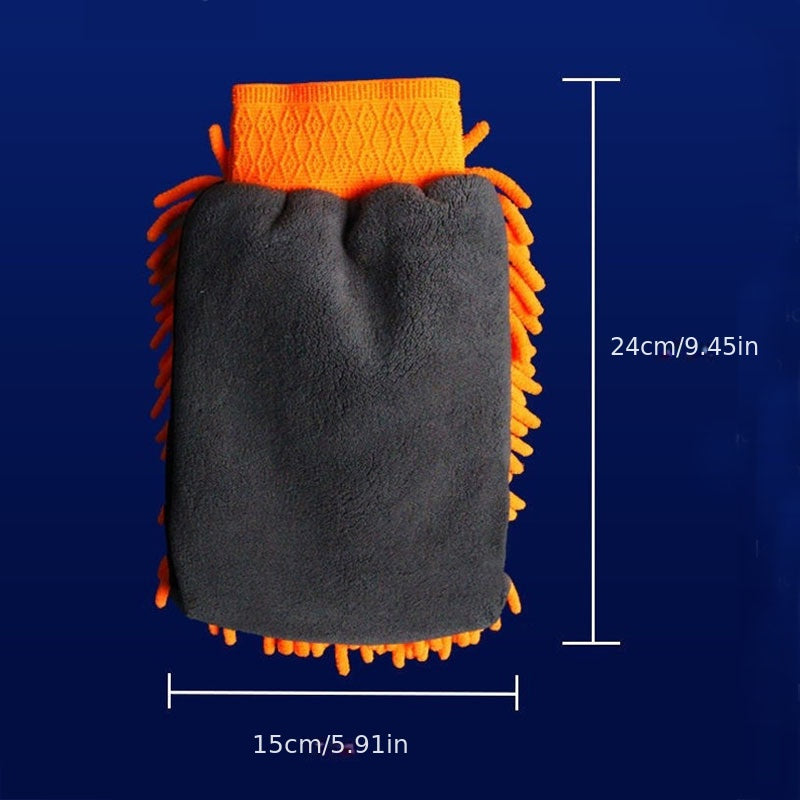 Guantes de lavado de coche de microfibra impermeable universal, de felpa doble cara