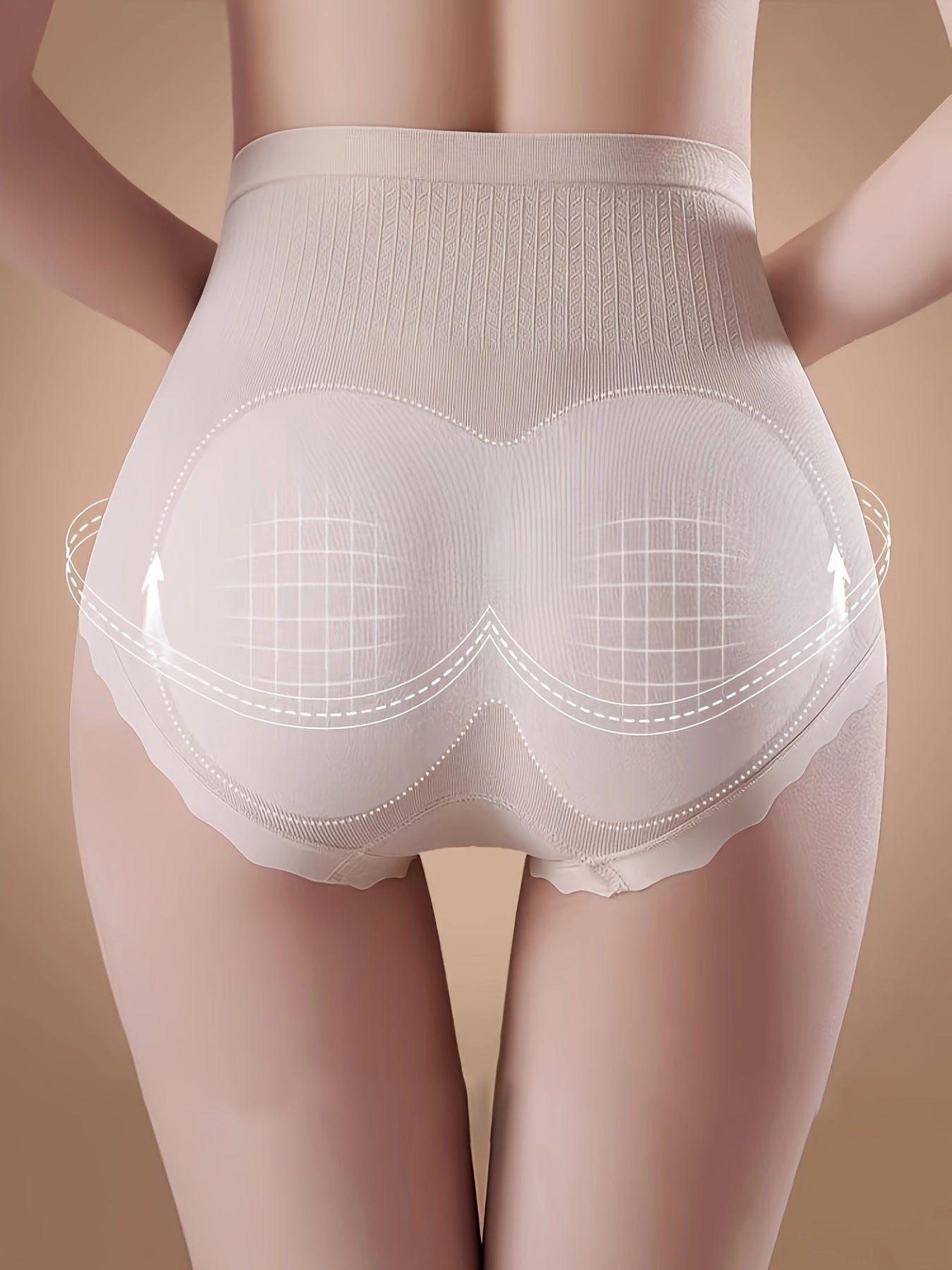 Women's High Waist Solid Panties Breathable Tummy Control Briefs 6 Pack