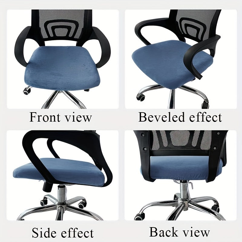 Stretch Velvet Office Chair Cover Elastic Spandex Universal Fit for Home and Office