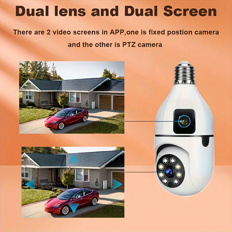 360° Panoramic Security Camera 1080P HD Dual Lens Motion Detection Indoor Outdoor