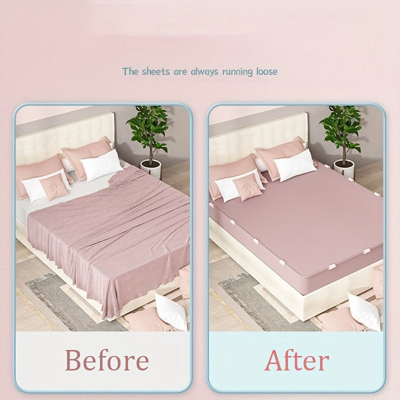 Pack of 10 Blue Heart Pattern Bed Sheet Clips Non-Slip Fasteners for Bumpy Mattresses