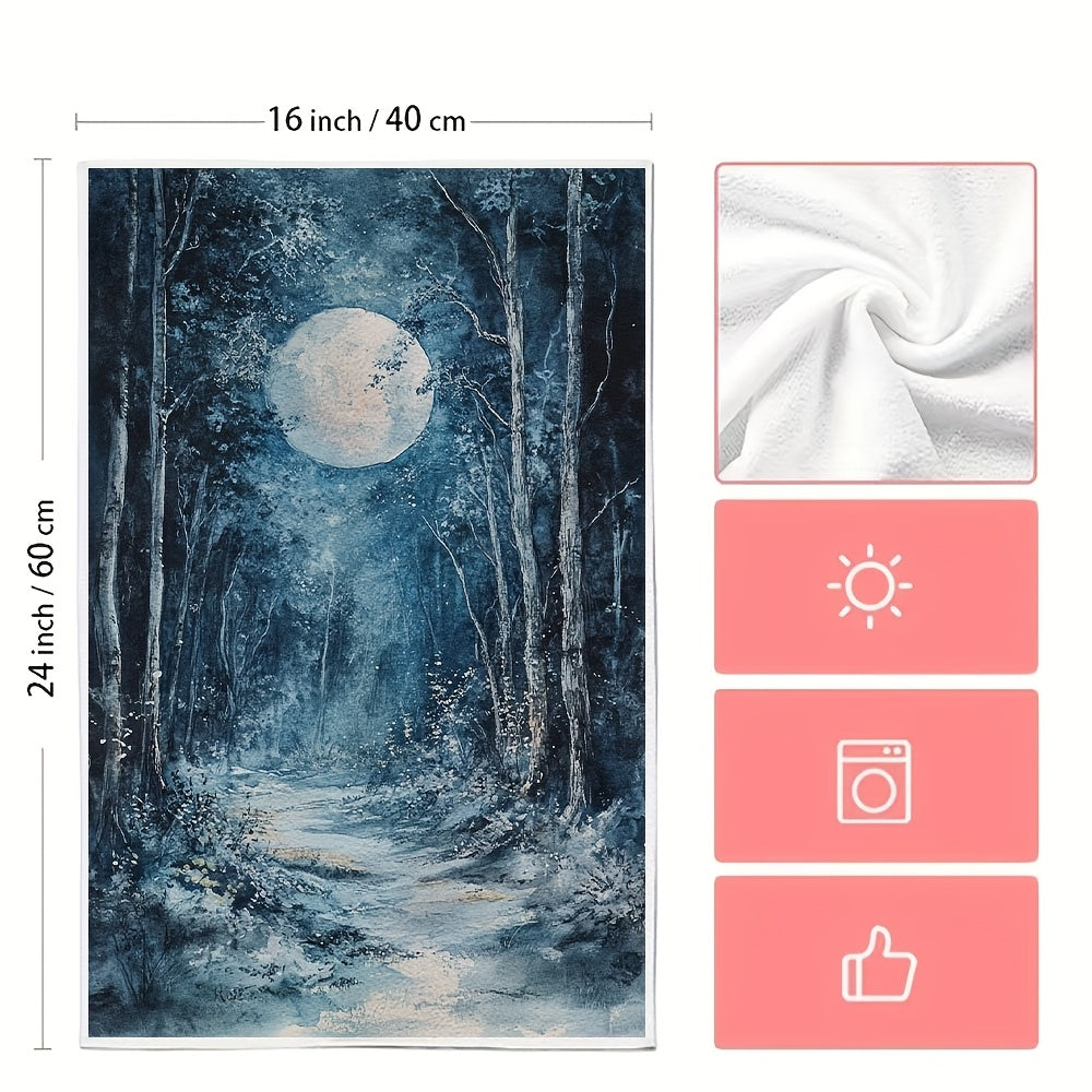 Moonlit Grove Kitchen Towels Set of 2 Ultra Soft Absorbent 40x60 cm