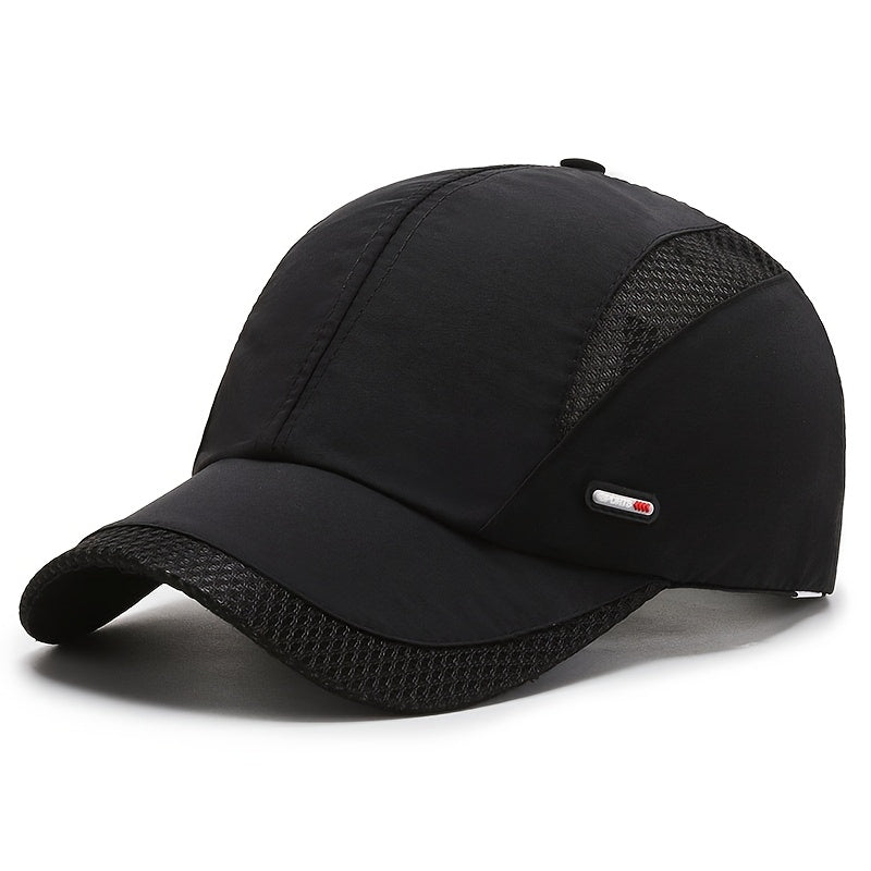 Men's Mesh Baseball Cap with Large Brim Quick-Dry Breathable Casual Outdoor Sports