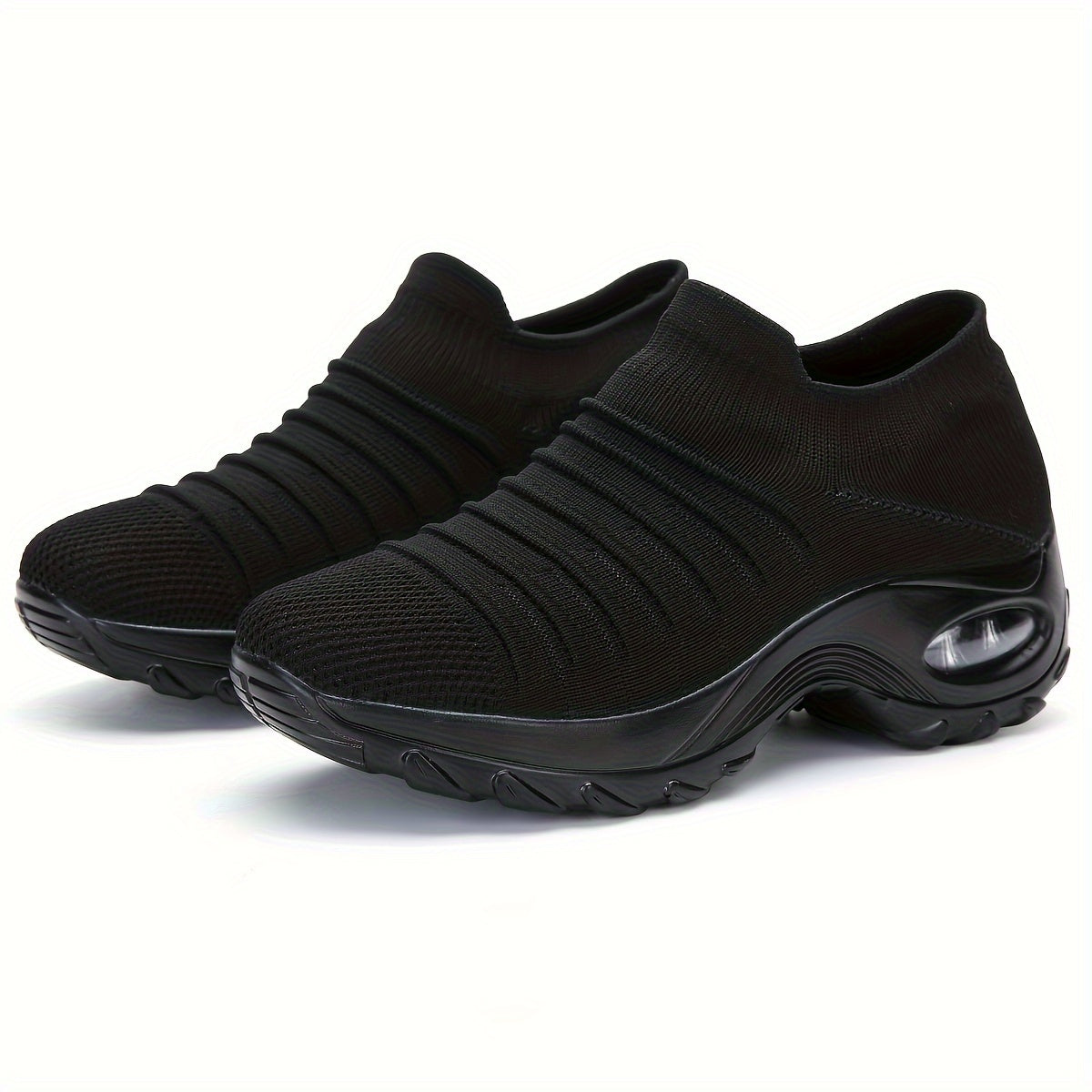 Women's Breathable Knit Running Shoes Low-Top Slip-On All-Season Comfort