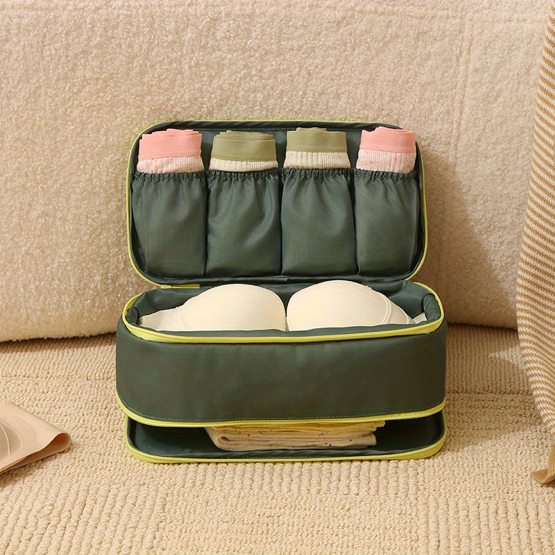 Bolsa organizadora de viaje 3 en 1 de gran capacidad de poliéster para ropa interior, calcetines y accesorios