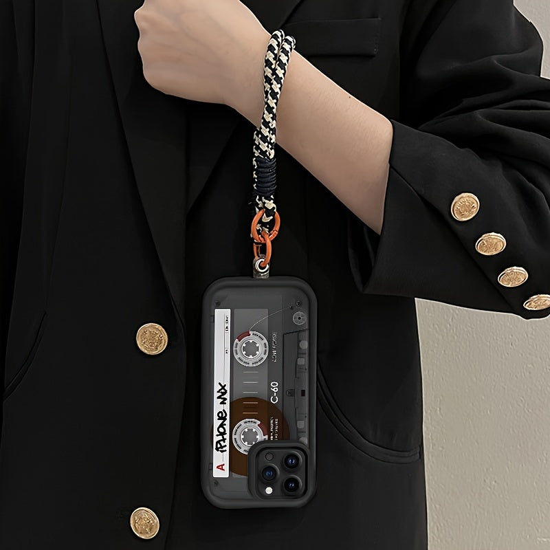 Retro TPU Phone Case with Lanyard for iPhone 16 Pro Max and 16 Plus Stylish Protection