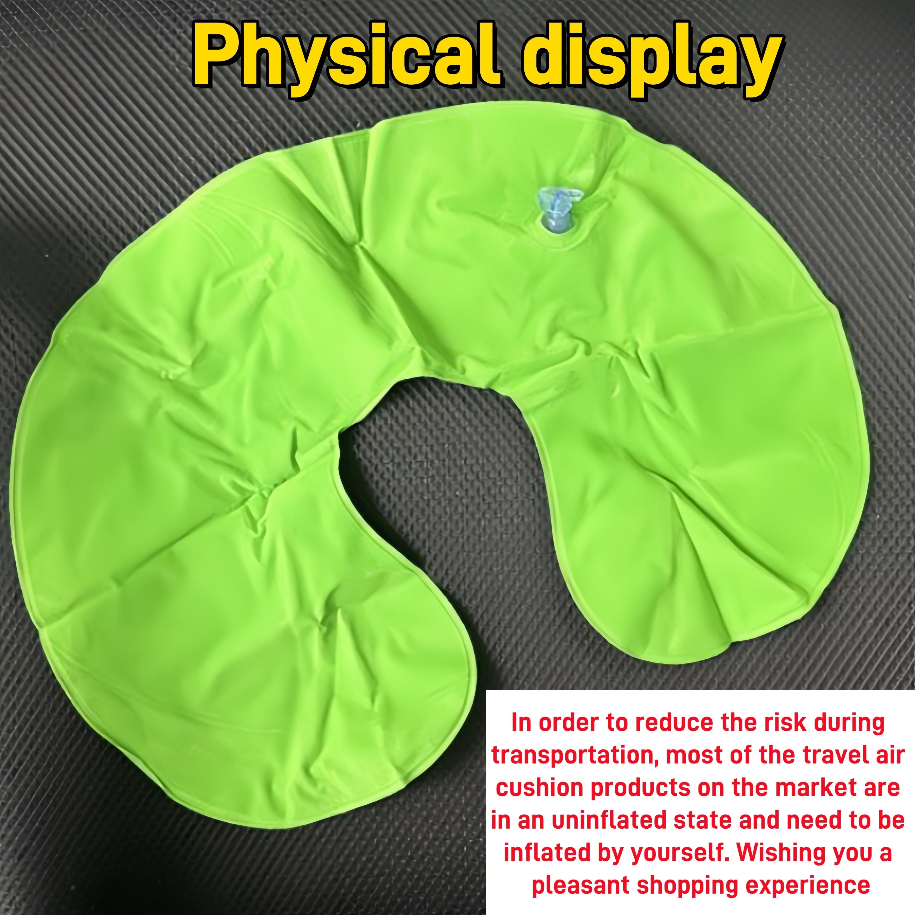 1 yoki 3 ta ultra-qulay inflatsiyalanuvchi C-shaklidagi bo'yin yostig'i to'plami, sayohat va avtomobil foydalanishi uchun mukammal. Yumshoq velur materialdan tayyorlangan, zipli nylon qopqoq bilan, qo'l bilan yuvish mumkin.