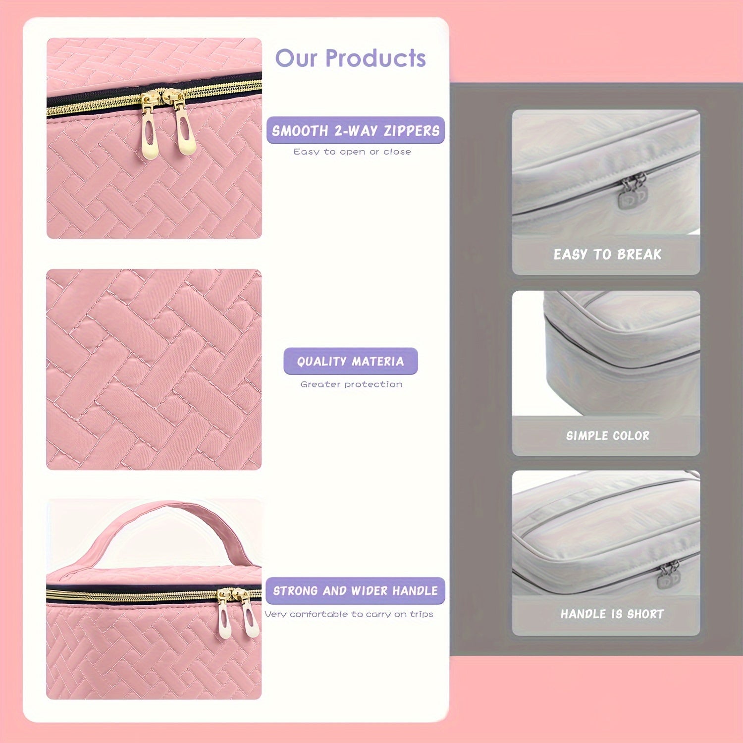 Qopqoqli tirnoq bo'yog'i tashkilotchisi sumkasi, ikki qatlamli, 30 shishani ushlab turadi, ko'p rangli suv o'tkazmaydigan nyolon.