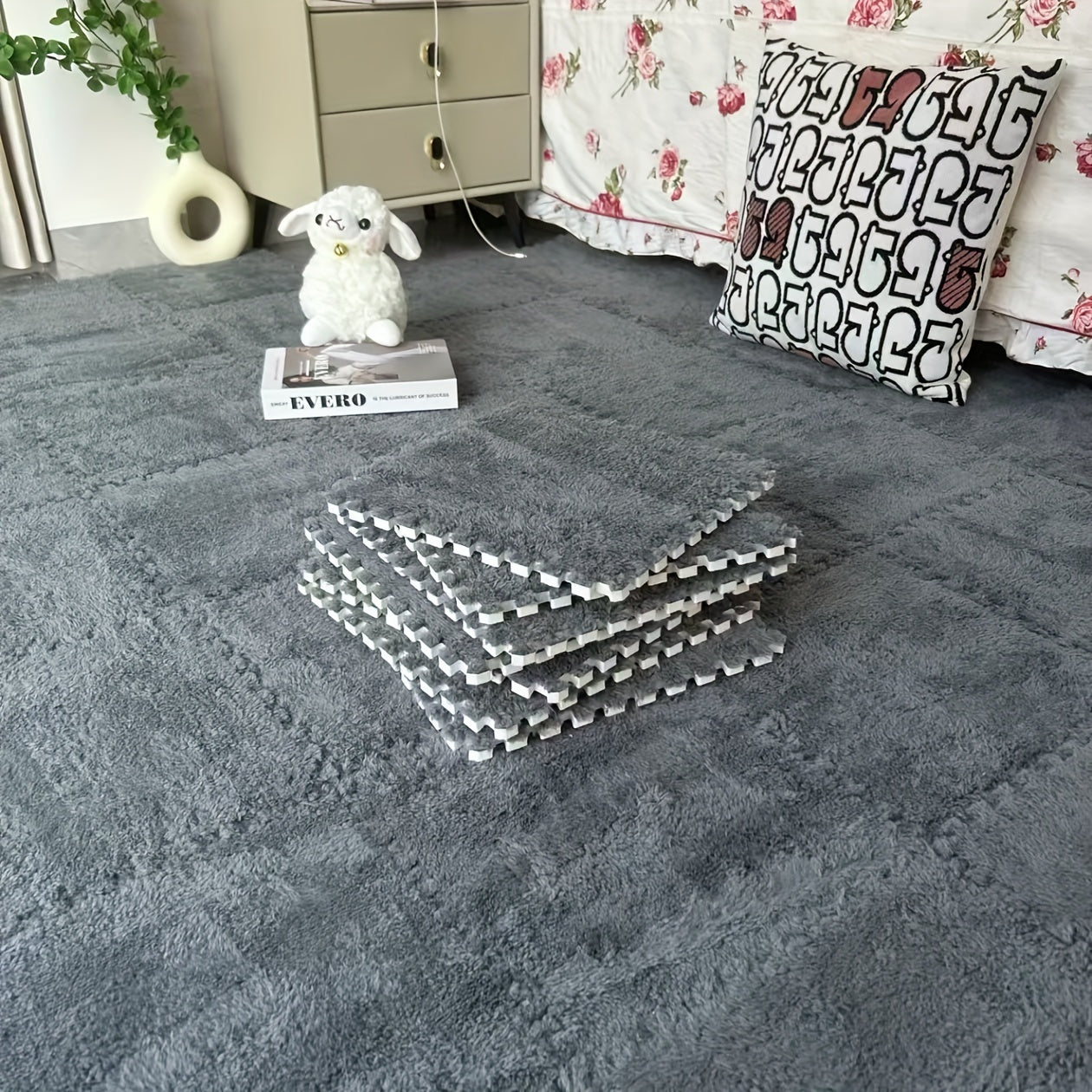 Интерлоковые цветочные коврики из EVA-пены для пола для гостиной, спальни, кабинета, набор из 30 моющихся звукоизоляционных элементов для домашнего декора
