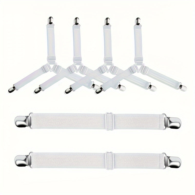 Sheet Holding Straps Set 5 Pieces Fitted Sheet Clips Elastic Corner Holders