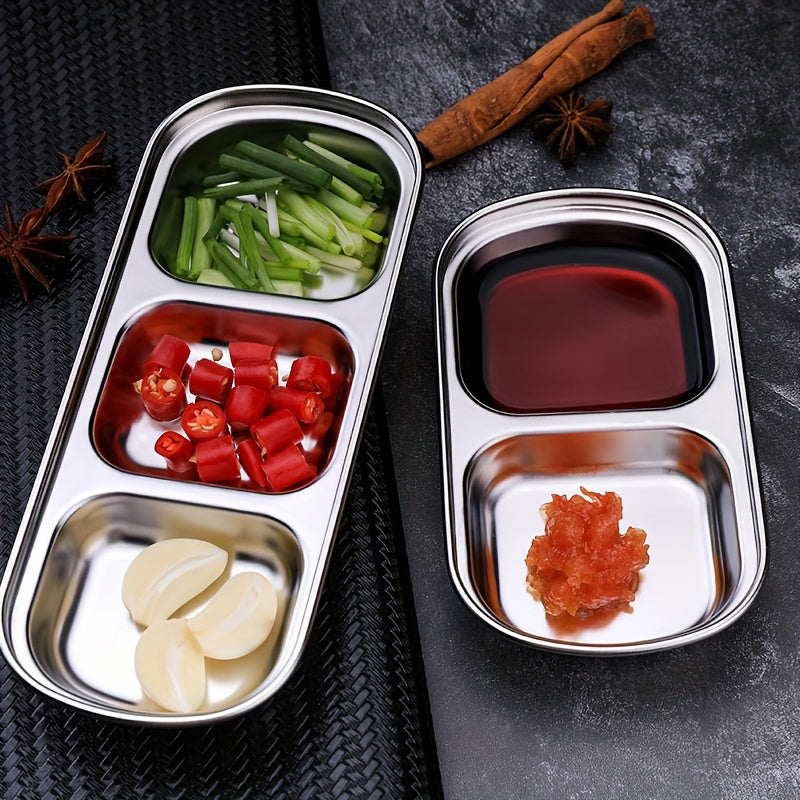 Stainless Steel Sauce Plate 1pc Square for Barbecue Restaurant Baking