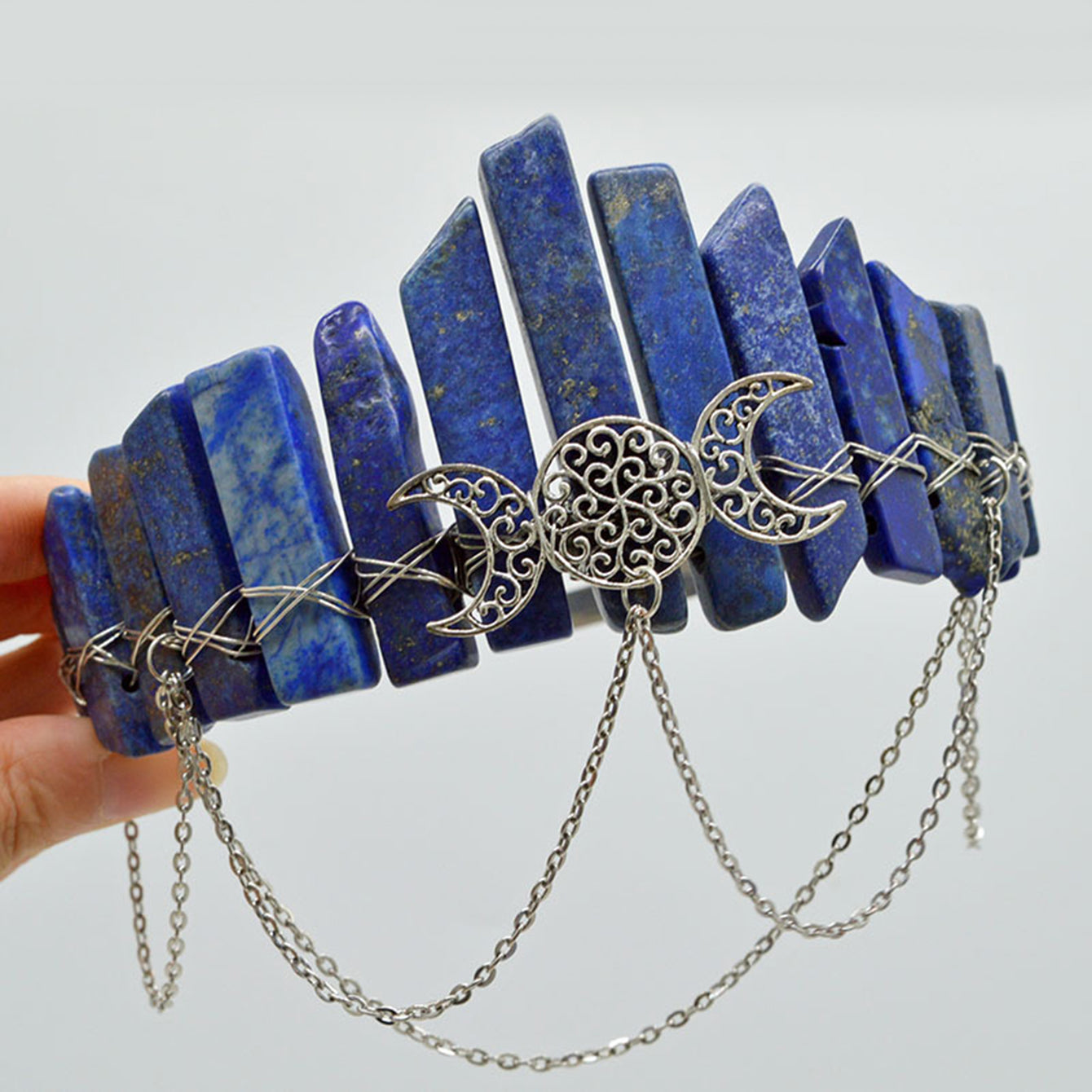 Crystal Quartz Crown Headband for Boho Weddings Festivals and Photoshoots