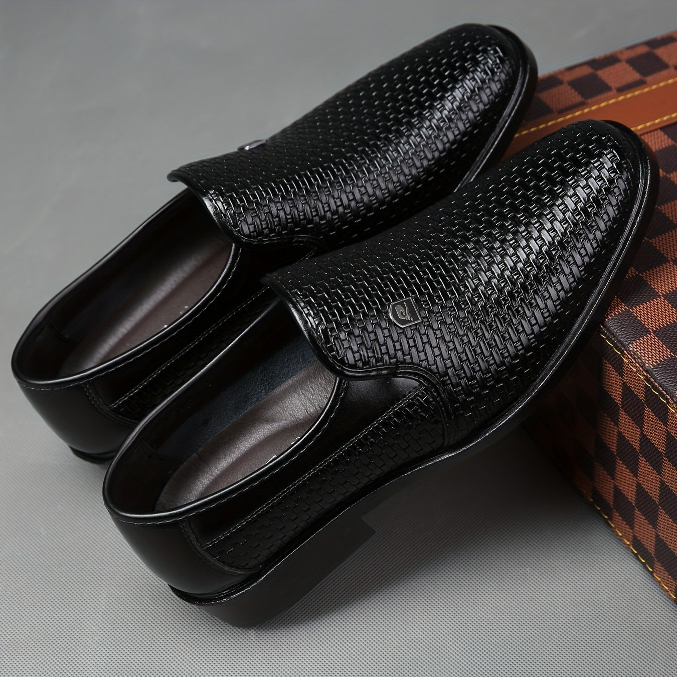 Men's Business Casual Loafers Slip-On Dress Shoes PU Upper Round Toe Flats All-Season