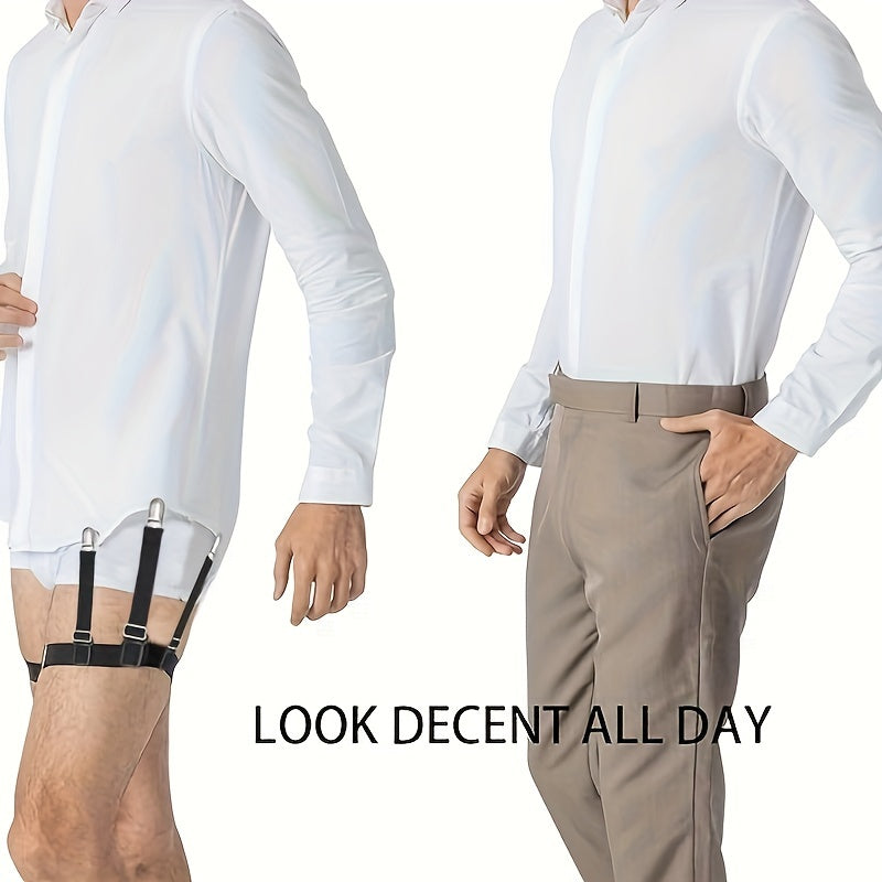 Men's Shirt Stays Nylon Business White Adjustable Shirt Garters for Tucking