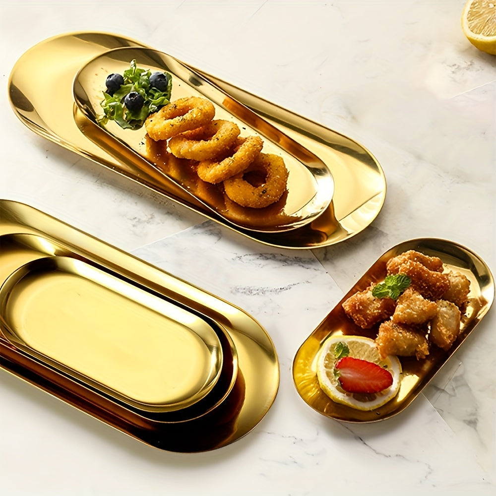 Stainless Steel Saucers for Korean-Style Appetizers Desserts Snacks Set of 4