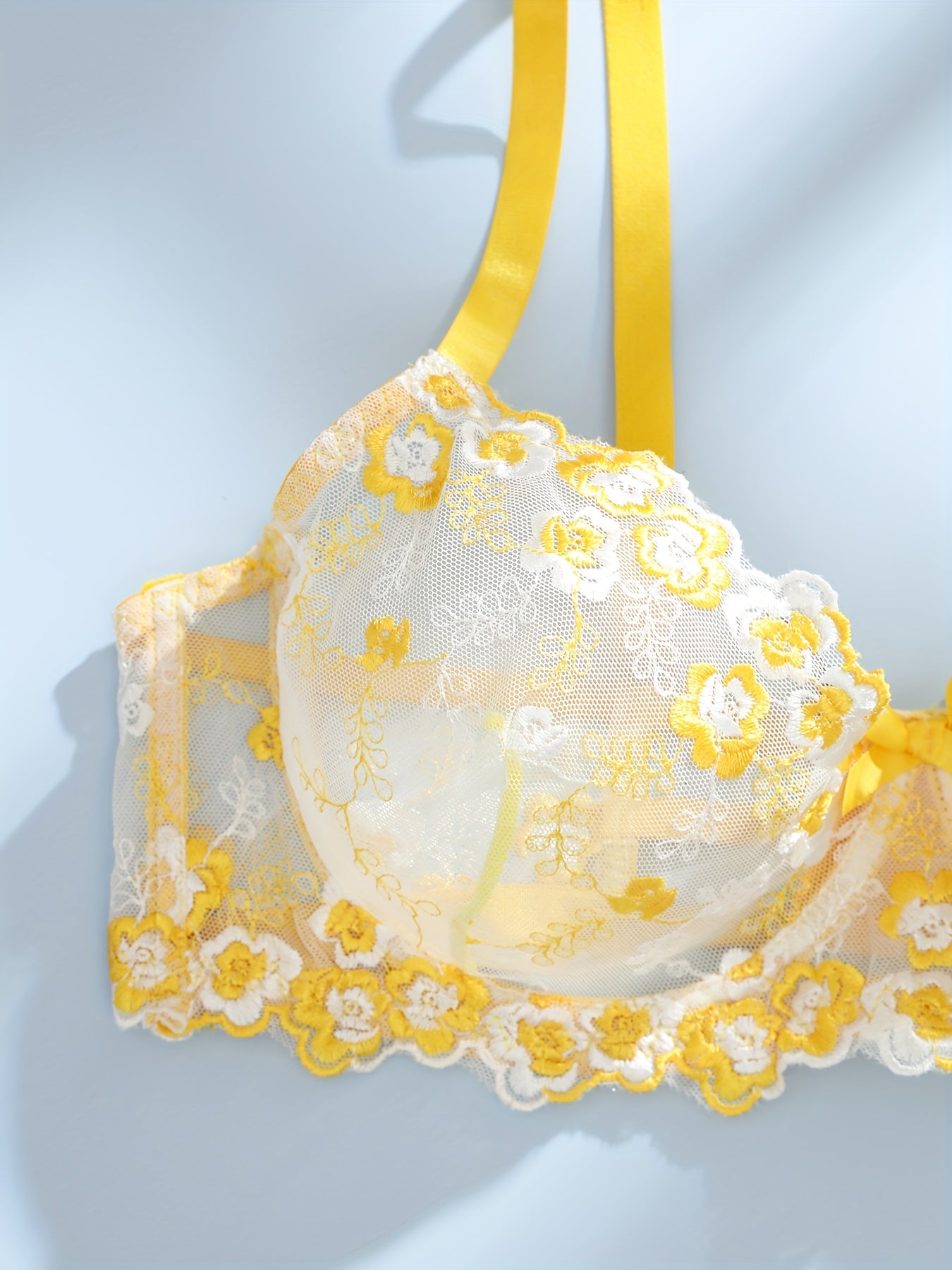 Women Plus Size Lace Lingerie Set Breathable Embroidered Two Piece