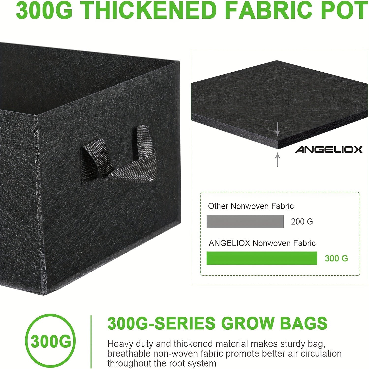 3 Pack 6-Gallon Garden Grow Bags with Handles Breathable Non-Woven Fabric for Vegetables Flowers Indoor Outdoor