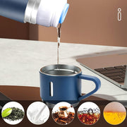 Stainless Steel Vacuum Insulated Hot Water Bottle Set with Cups 500ml Portable