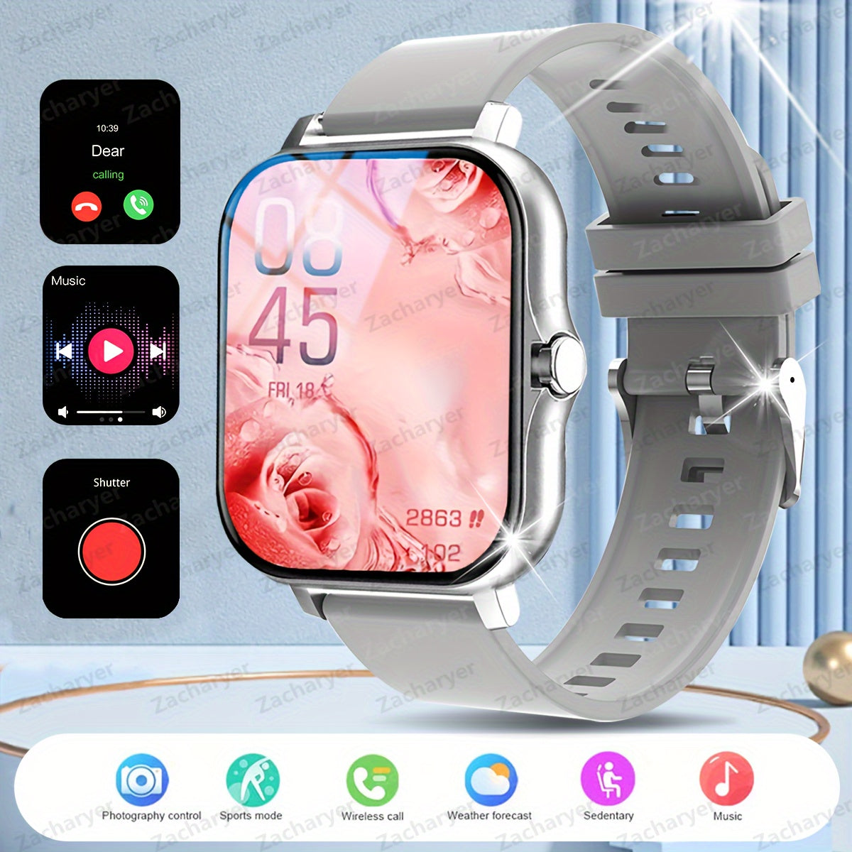 Fitness Smartwatch for Men and Women with Heart Rate Monitoring and Multiple Sports Modes