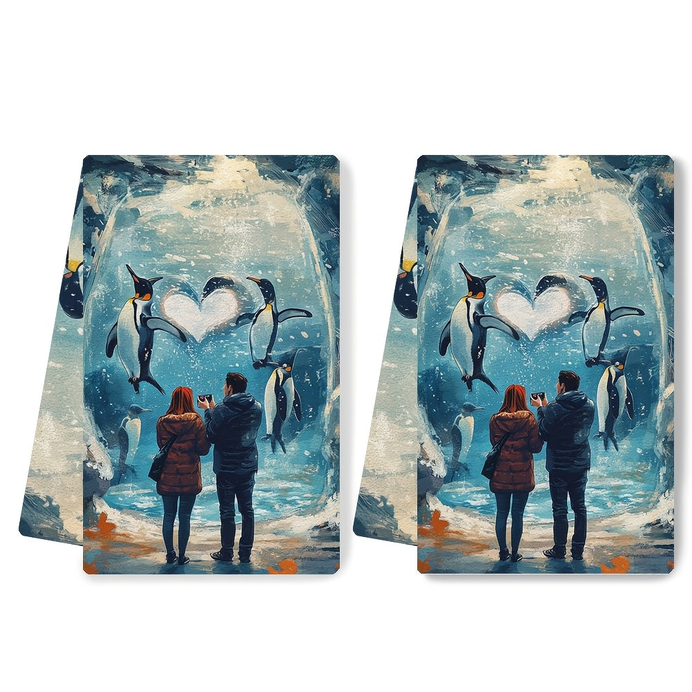 Ultra-Soft Kitchen Towels with Zoo Animal Illustration, Absorbent, Durable