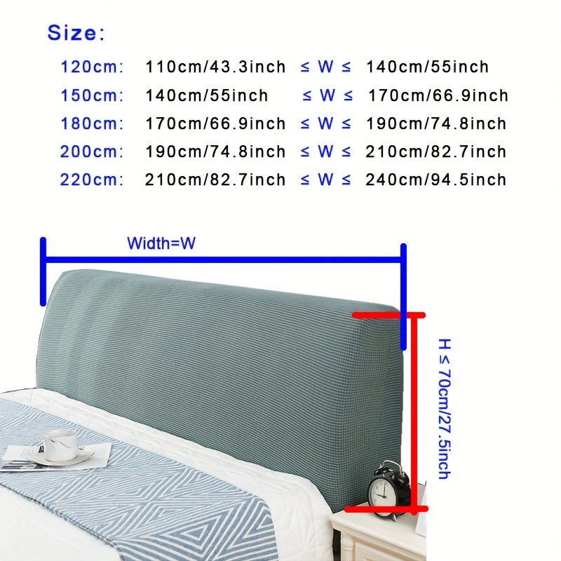Dark Green Knit Headboard Cover Dustproof and Protective Fits Padded Headboards 208-239cm