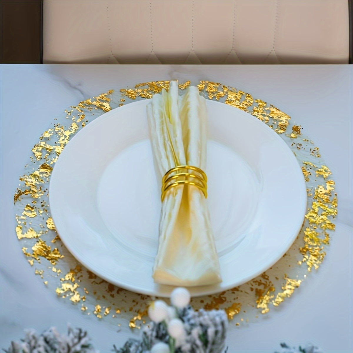 Set of 12 Gold Foil Placemats for Holidays Weddings and Parties