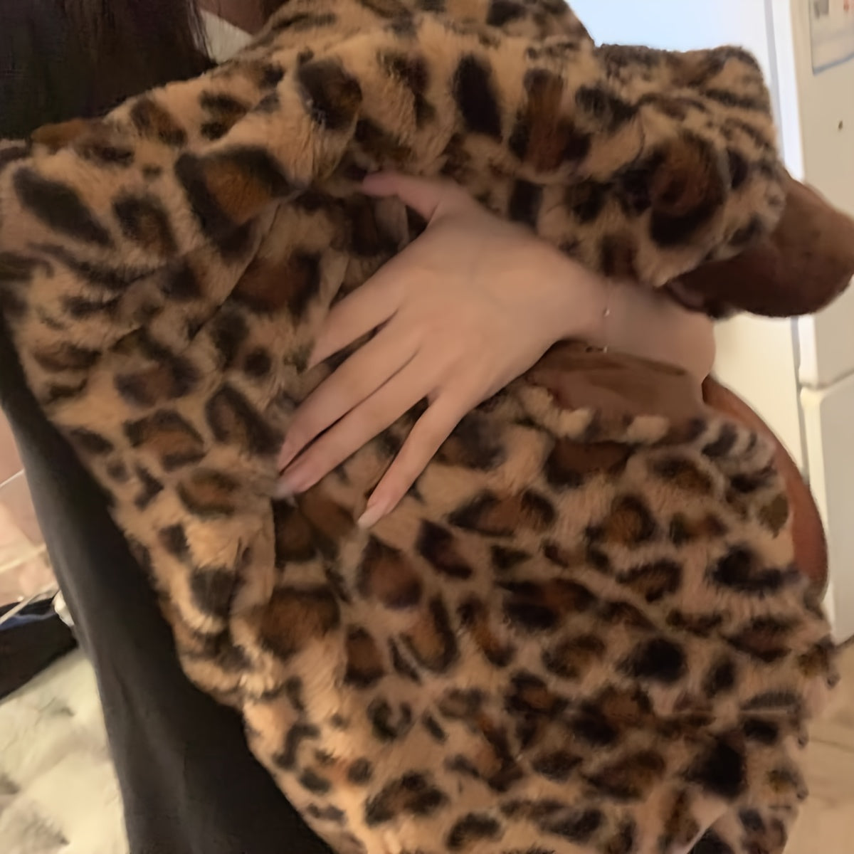 Manta de felpa de conejo con estampado de leopardo para todas las estaciones, manta acogedora para sofá