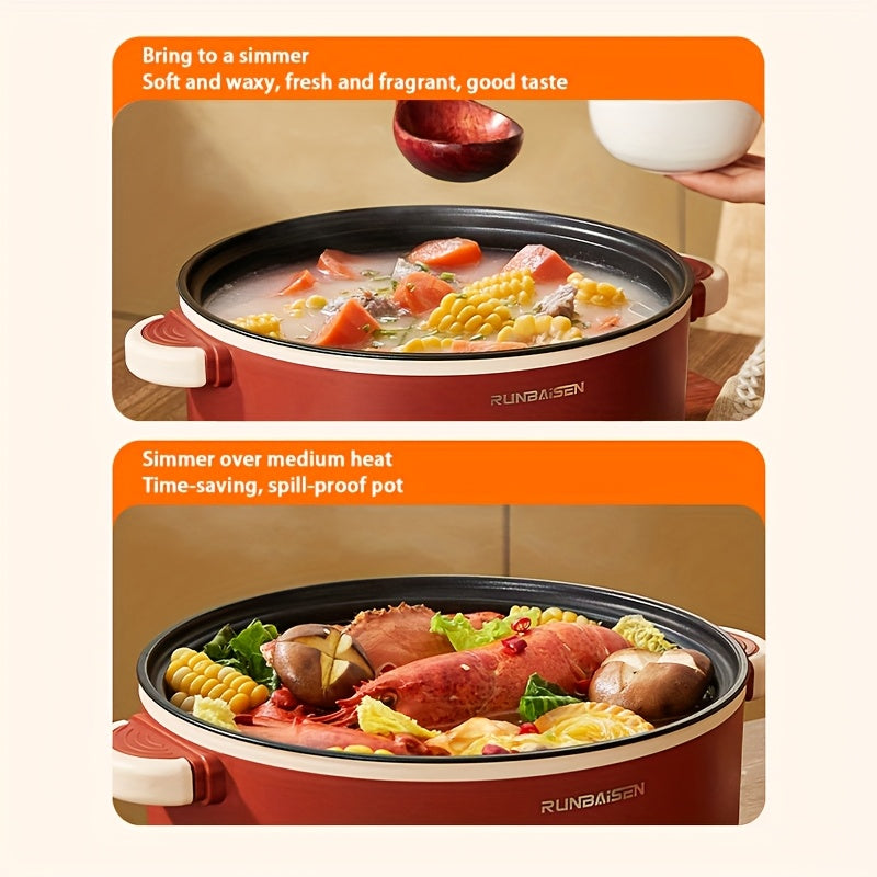 Katta hajmli ko‘p funksiyali elektr taom pishirish qozoni, yopishmaydigan keramika ichki qismi va to‘kilishni oldini oluvchi dizayni bilan. Yotoqxona, uylar, RVlar va tashqi foydalanish uchun ideal.