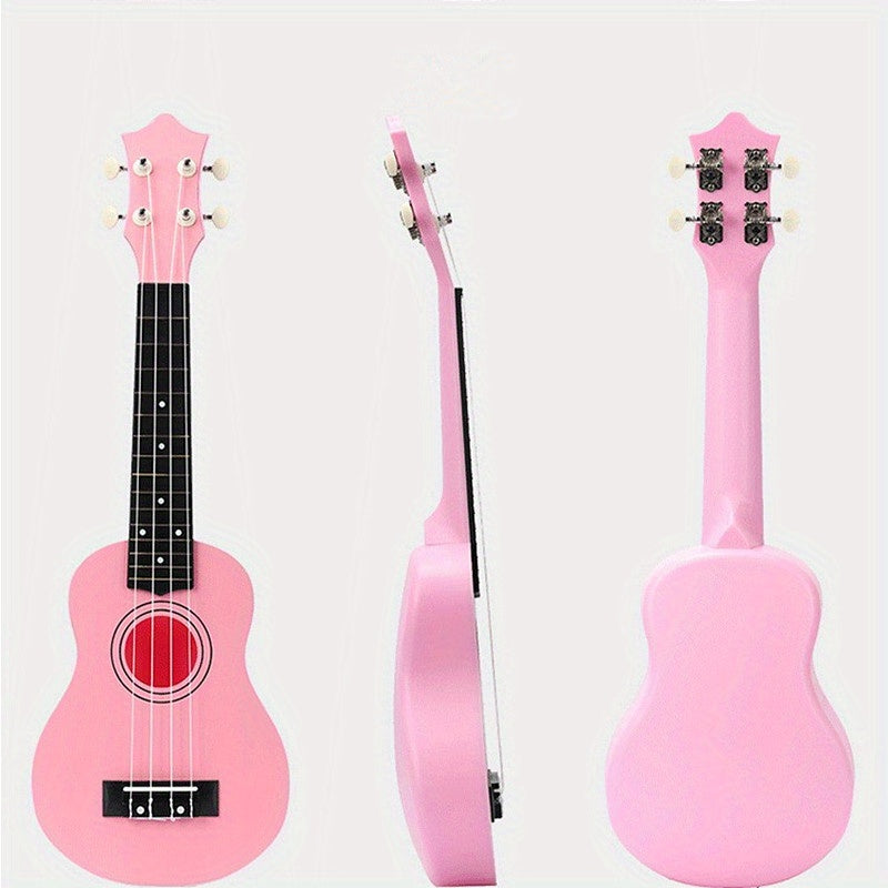 Ukelele soprano de 21 pulgadas para mujer con tablero trasero curvado para mejorar la calidad del sonido
