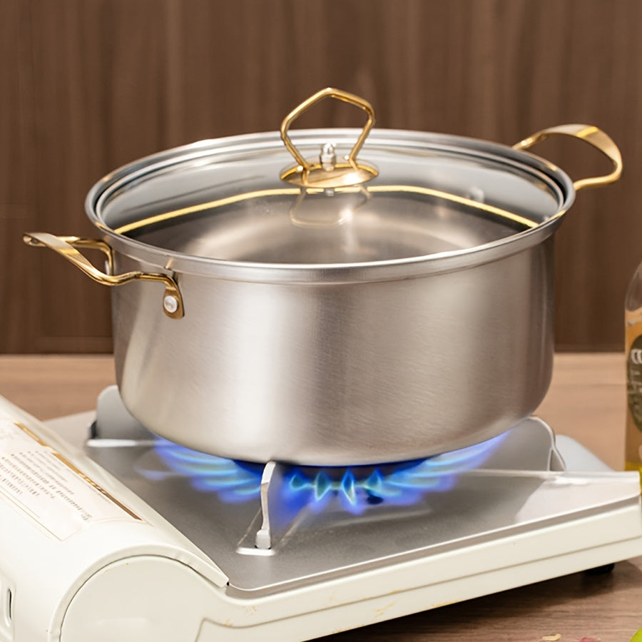 10 ta zanglamaydigan po'latdan yasalgan qozonlar to'plami, turli o'lchamlar, ikki tutqichli