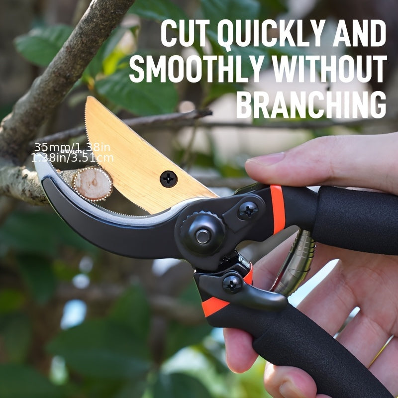 Thickened SK5 Steel Pruning Shears for Heavy Duty Garden and Fruit Tree Branches