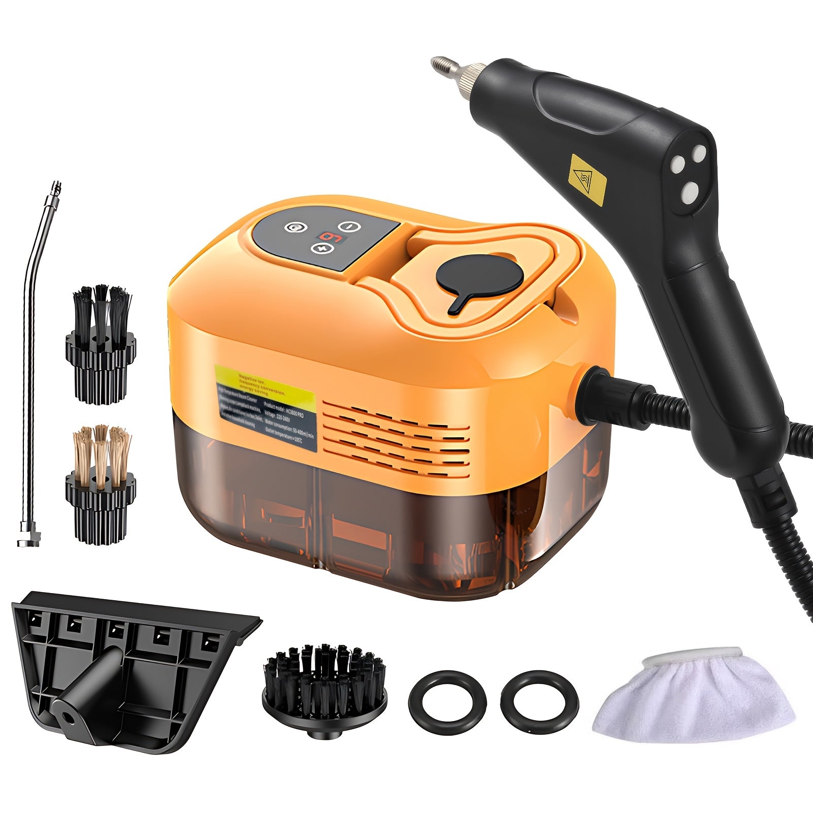 Portable Handheld Steam Cleaner with Touch Screen 6 Accessories 105°C Deep Cleaning 1200ml