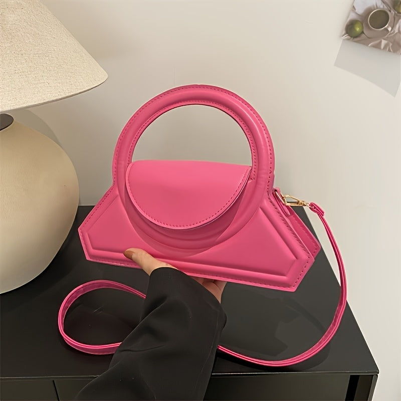 Solid Color PU Sling Bag with Magnetic Closure for Work and Occasions in Black Rose Red Khaki Coffee Dark Brown